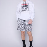 Vision Street Wear Aop Newspaper Shorts Ivory