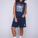 Vision Street Wear Box Logo Sleeveless Hoodie Navy