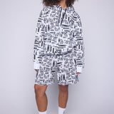 Vision Street Wear Aop Newspaper Hoodie Ivory