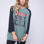 Vision Street Wear 3/4 Raglan Sleeve Box Logo Print Moss