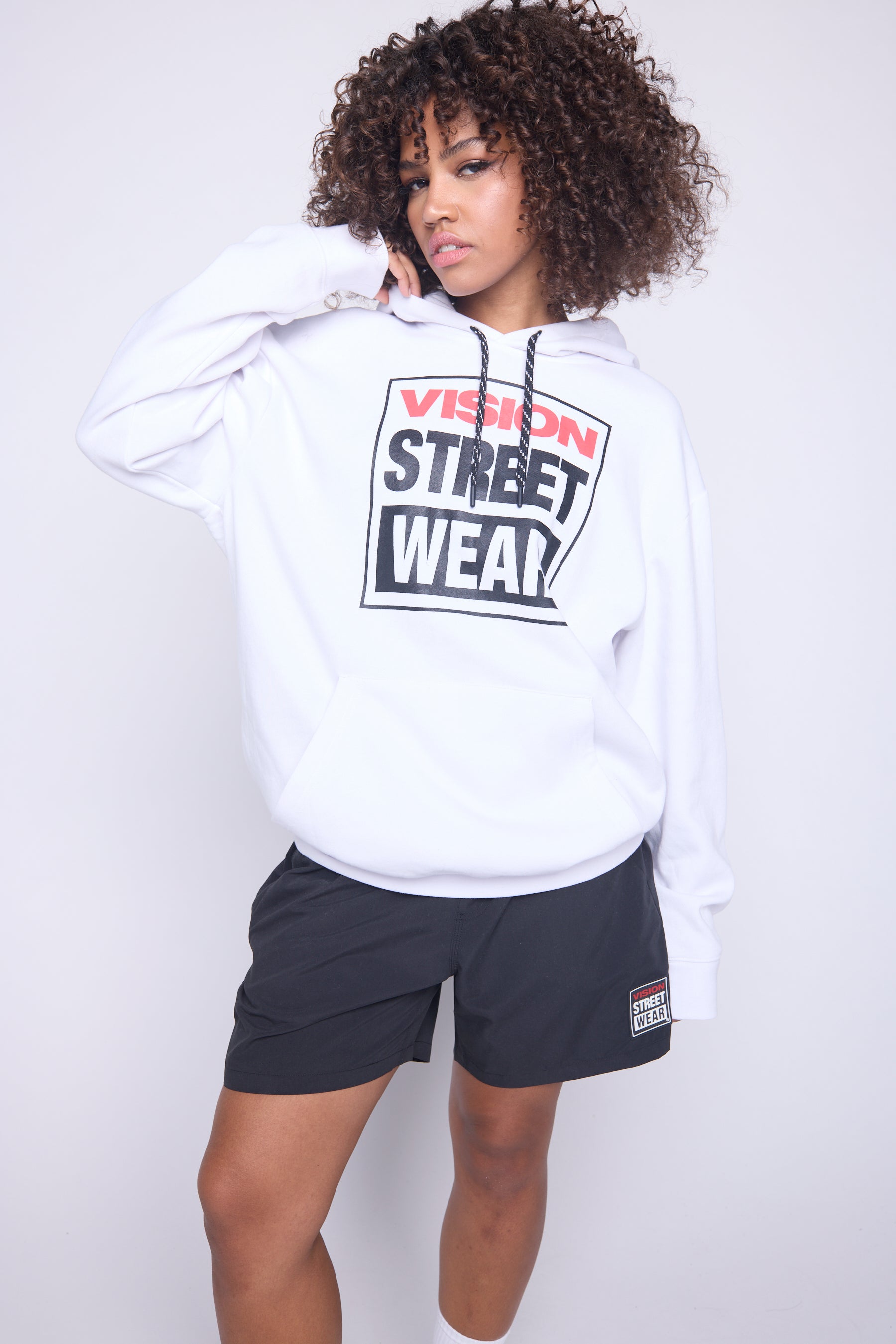 Vision Street Wear Iconic Logo Hoodie Ivory