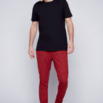 JAGGER - 5 Pocket Fleece Jogger - Heather Red - DNEIM SOCIETY