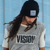 Vision Street Wear Cuffed Skateboard Beanie With Large Logo Patch Black