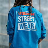 Vision Street Wear Long Sleeves Iconic Logo T-Shirt Blue