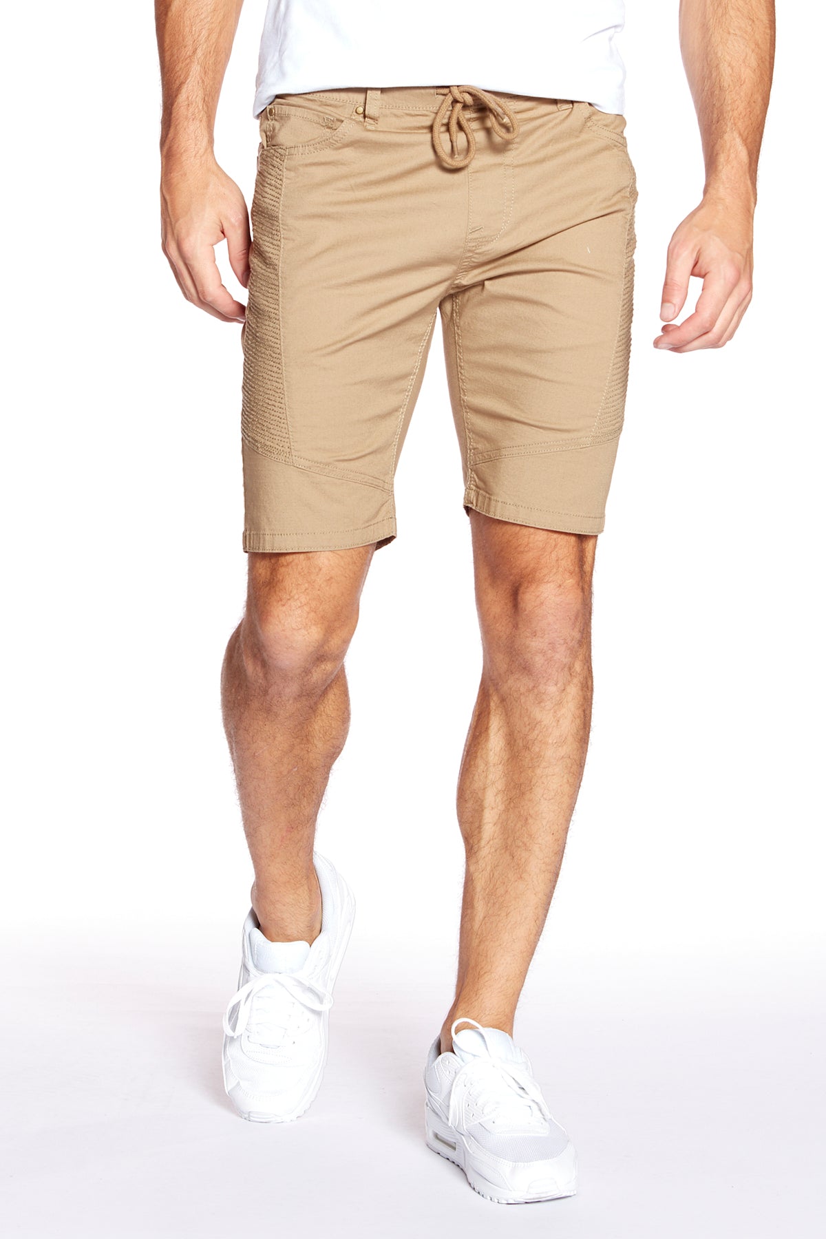 CASH - Mens Ripstop Moto Stitch Short - Beige - DENIM SOCIETY™