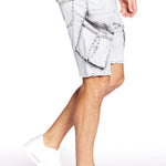 KRAVITZ - Mens Shorts With bellowed Cargo pockets - Light Grey Acid Wash - DENIM SOCIETY™