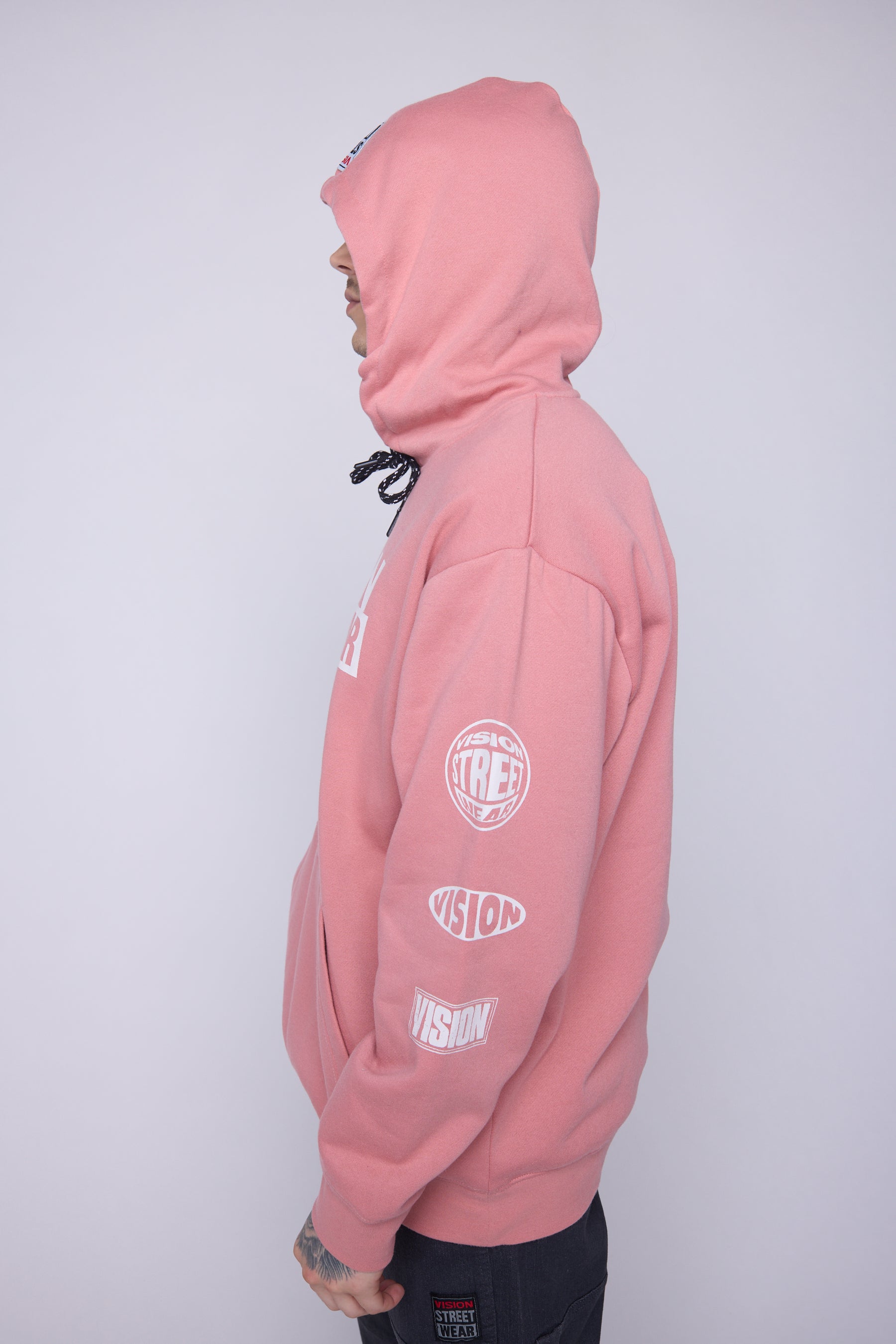 Vision Street Wear Team Logo Hoodie Dusty Rose