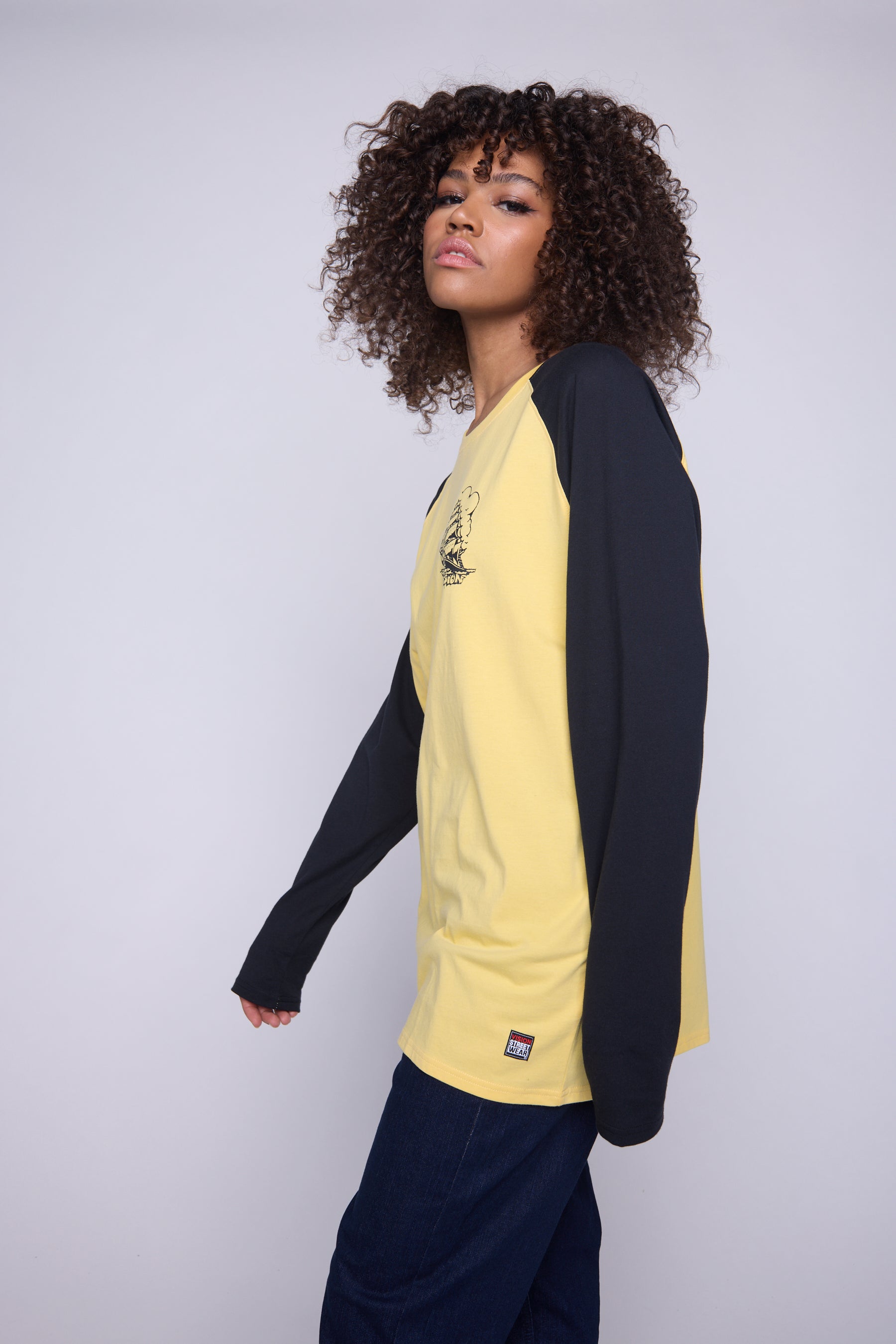 Vision Street Wear Raglan Shirt Matching Tattoo Prints Butter