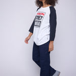 Vision Street Wear 3/4 Raglan Sleeve Box Logo Print Ivory