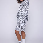 Vision Street Wear Aop Newspaper Hoodie Ivory