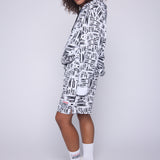 Vision Street Wear Aop Newspaper Hoodie Ivory