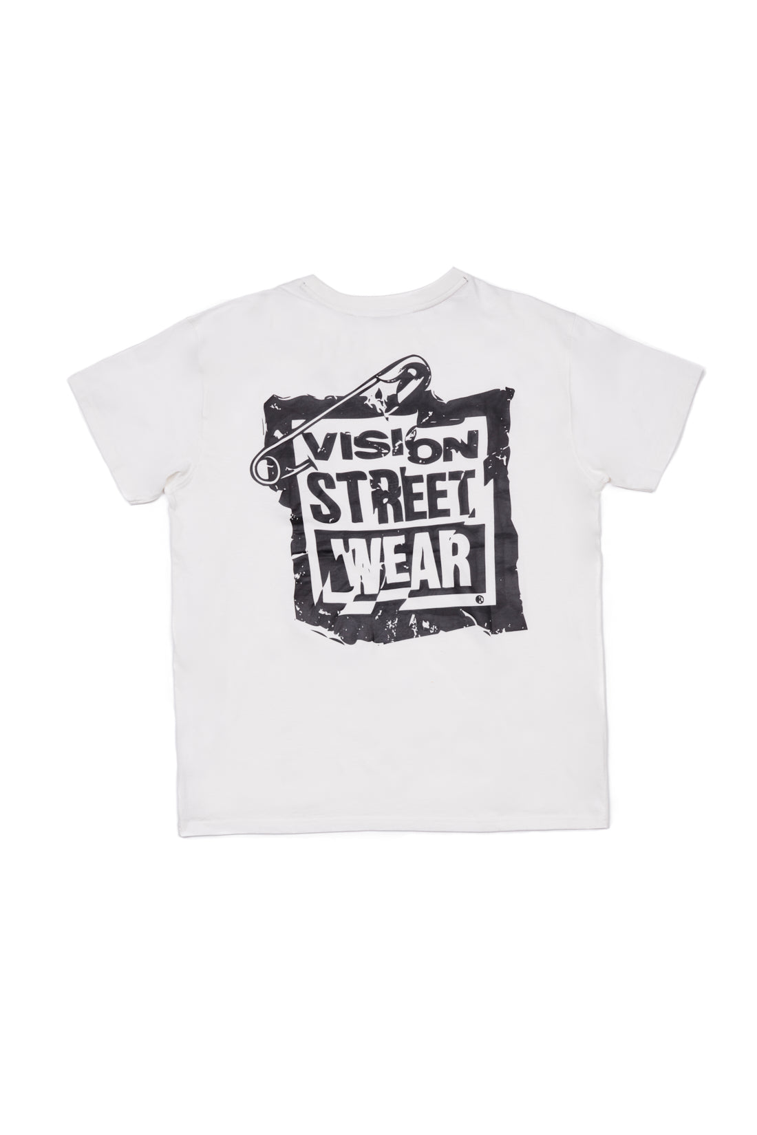 Vision Street Wear Safety Pin Logo T-Shirt Ivory