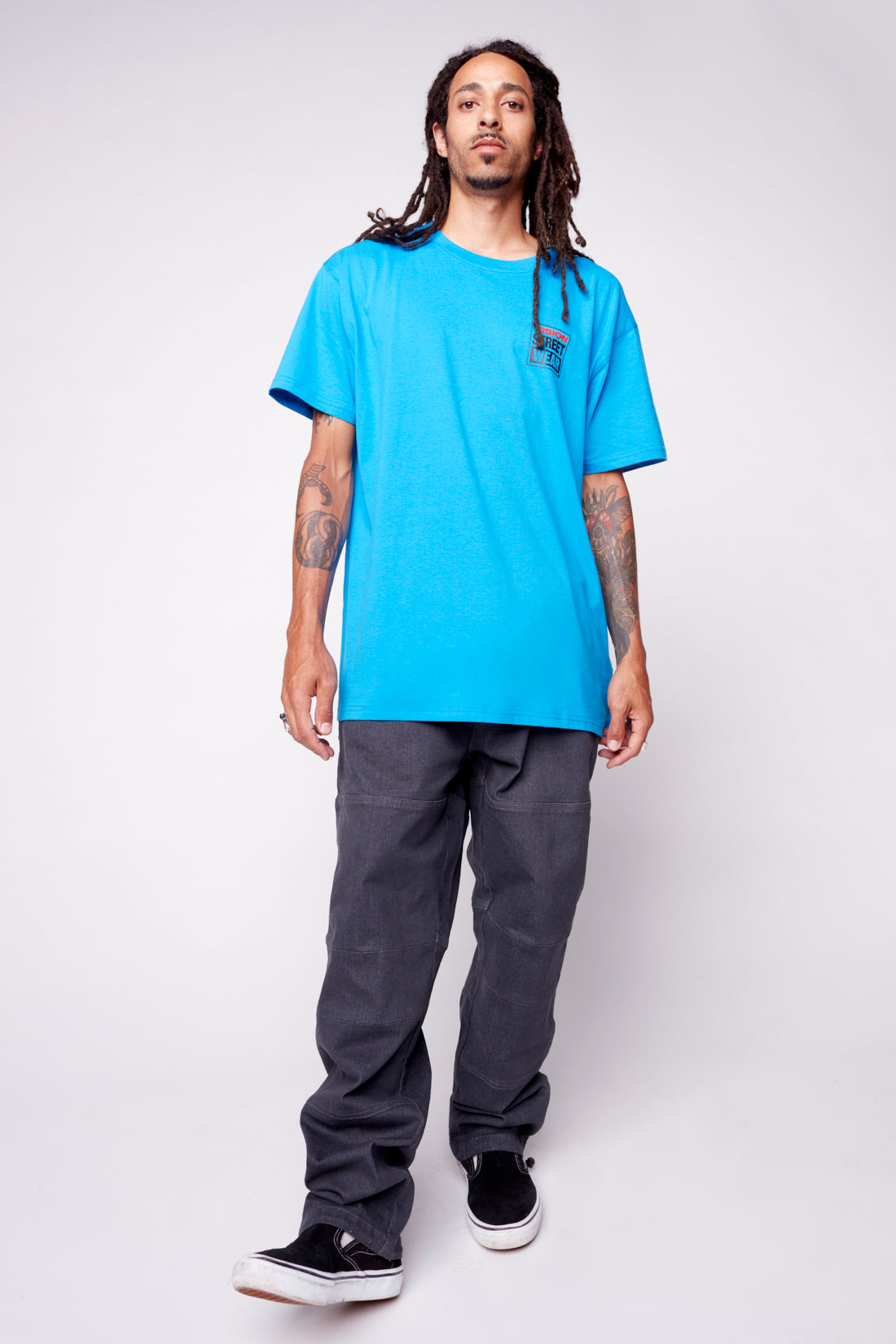 Vision Street Wear Safety Pin Logo T-Shirt Blue