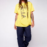 Vision Street Wear Face Print Logo T-Shirt Yellow