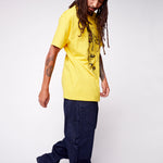 Vision Street Wear Face Print Logo T-Shirt Yellow