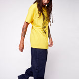 Vision Street Wear Face Print Logo T-Shirt Yellow