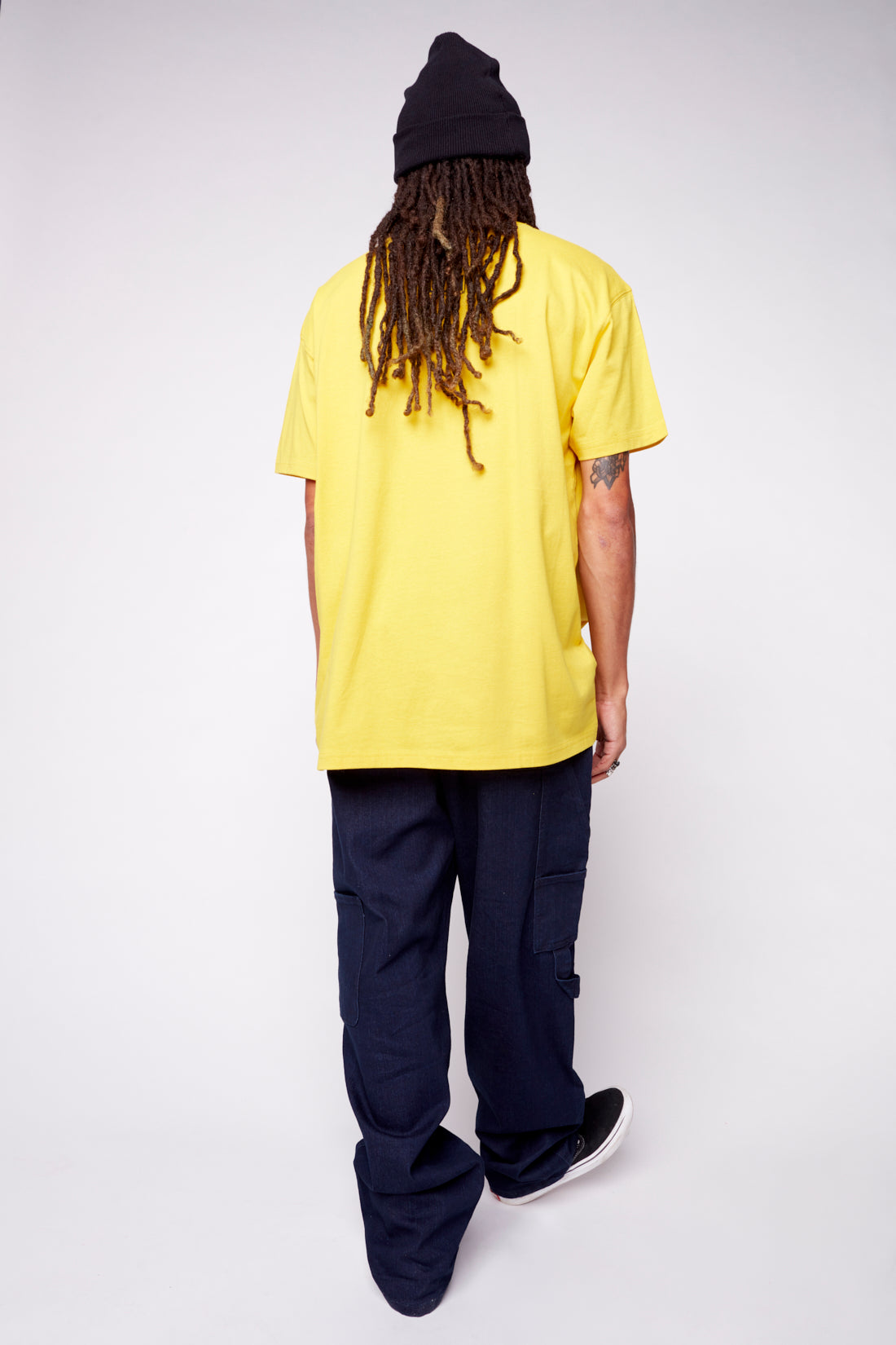 Vision Street Wear Face Print Logo T-Shirt Yellow