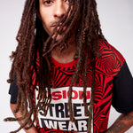 Vision Street Wear Spirals Aop Logo T-Shirt Red & Black