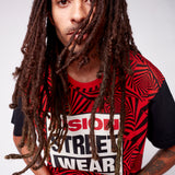 Vision Street Wear Spirals Aop Logo T-Shirt Red & Black