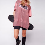 Vision Street Wear Broken Check T-Shirt Dusty Rose