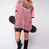 Vision Street Wear Broken Check T-Shirt Dusty Rose