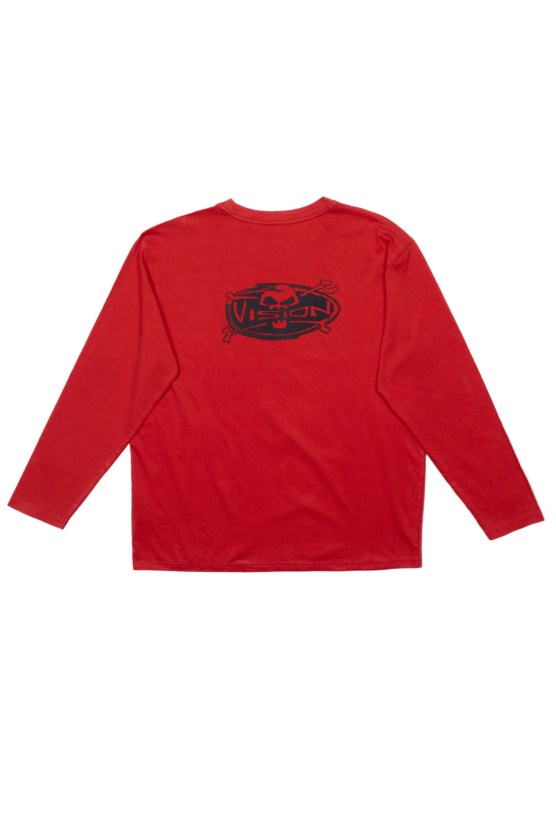 Vision Street Wear Skull Bone Print T-Shirt Red