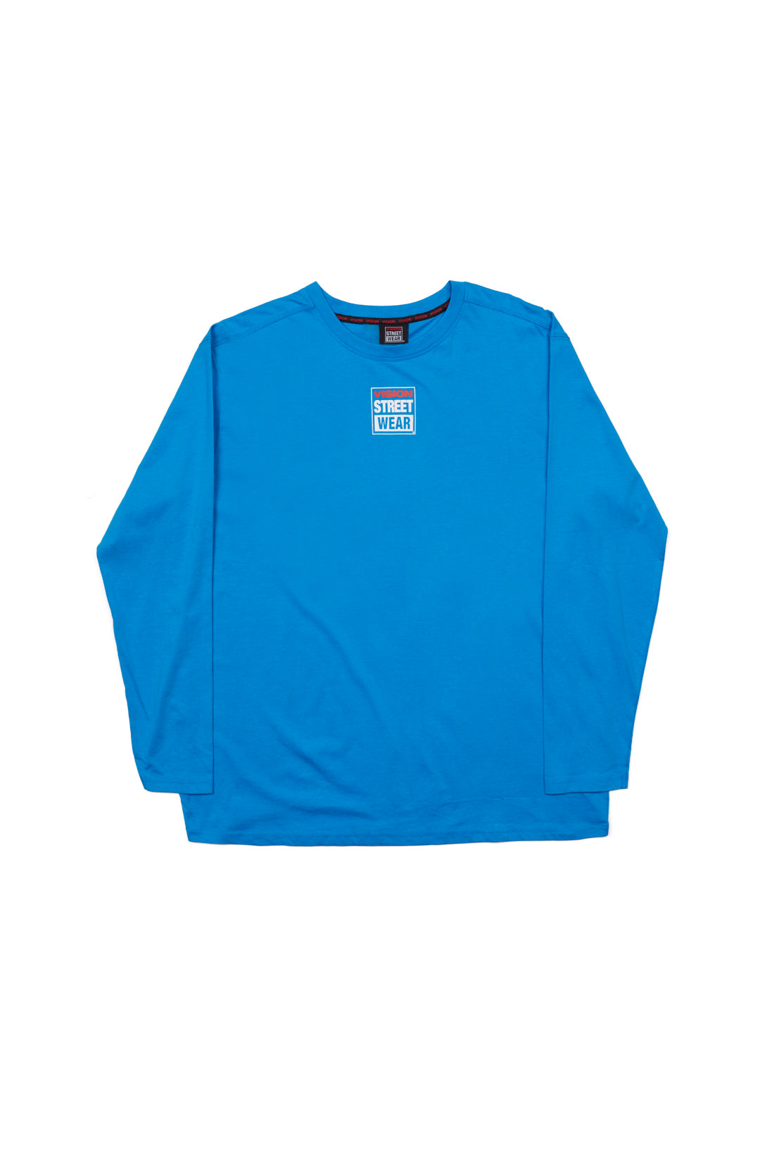 Vision Street Wear Long Sleeves Iconic Logo T-Shirt Blue