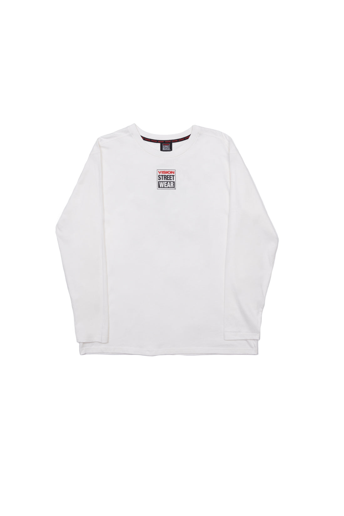 Vision Street Wear Long Sleeves Iconic Logo T-Shirt Ivory