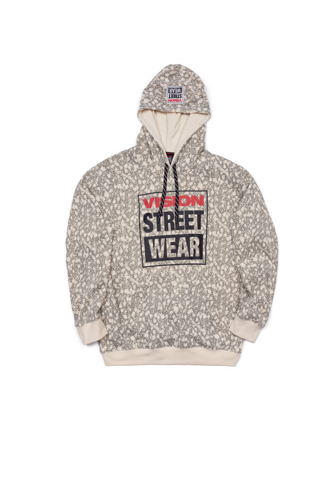 Vision Street Wear Aop Skull Logo Hoodie Bone