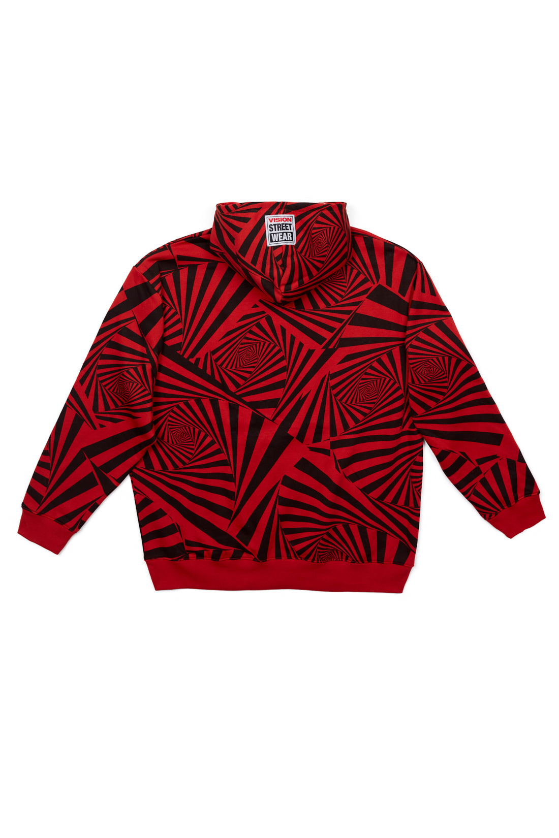 Vision Street Wear Aop Spirals Print Hoodie Red