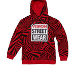 Vision Street Wear Aop Spirals Print Hoodie Red