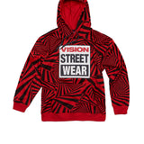 Vision Street Wear Aop Spirals Print Hoodie Red