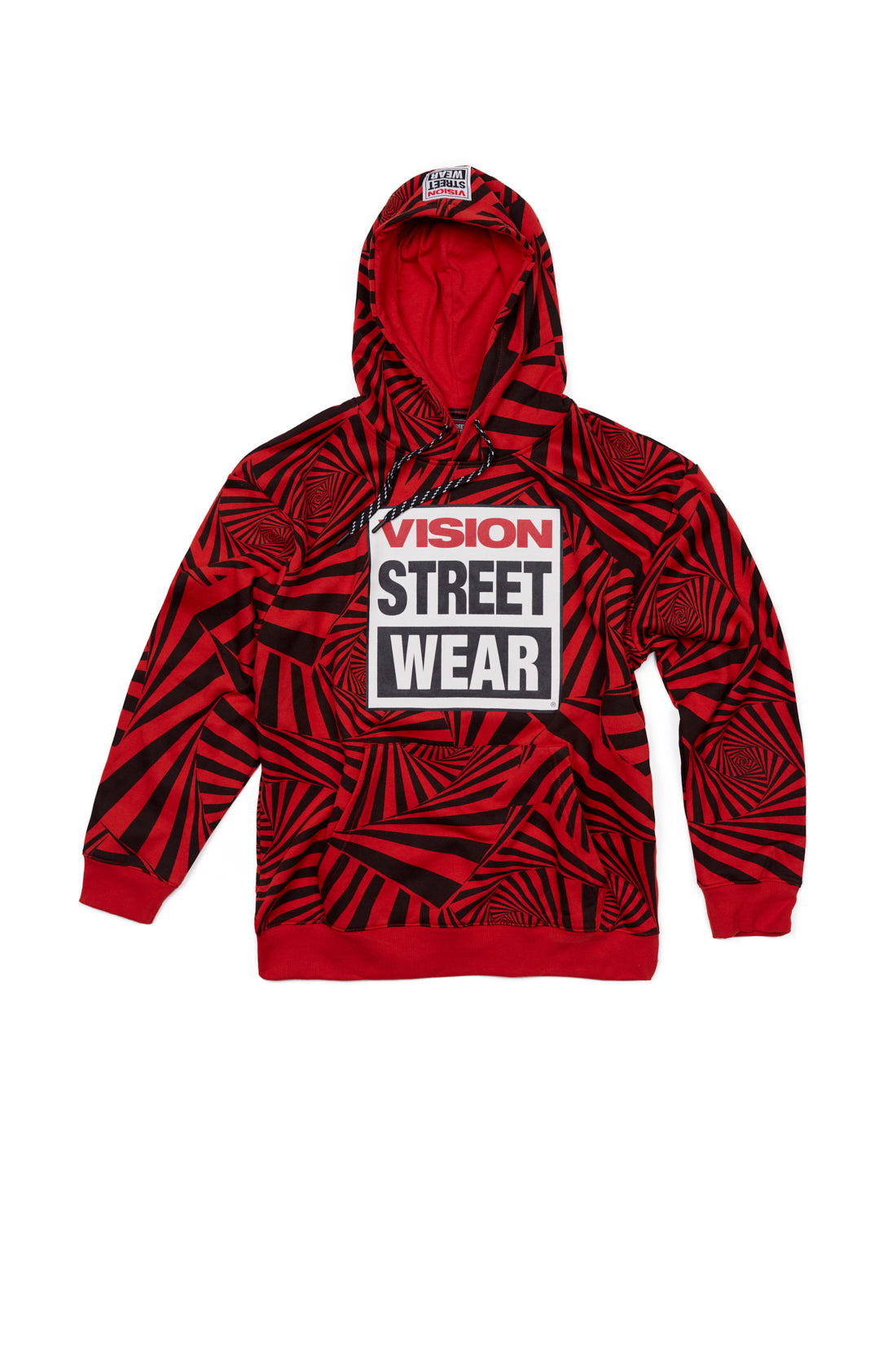 Vision Street Wear Aop Spirals Print Hoodie Red