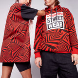 Vision Street Wear Aop Spirals Print Hoodie Red