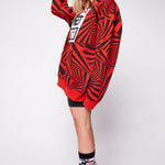 Vision Street Wear Aop Spirals Print Hoodie Red