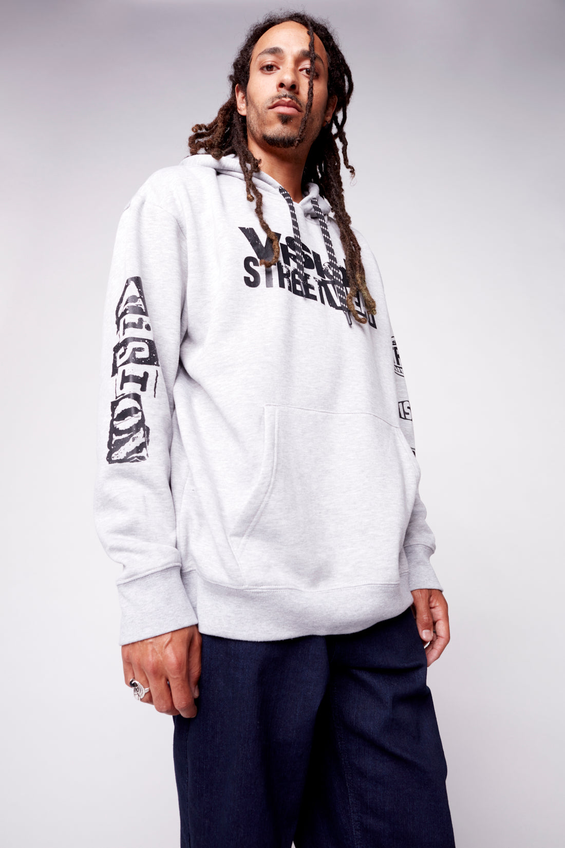 Vision Street Wear Team Logo Hoodie Heather Grey