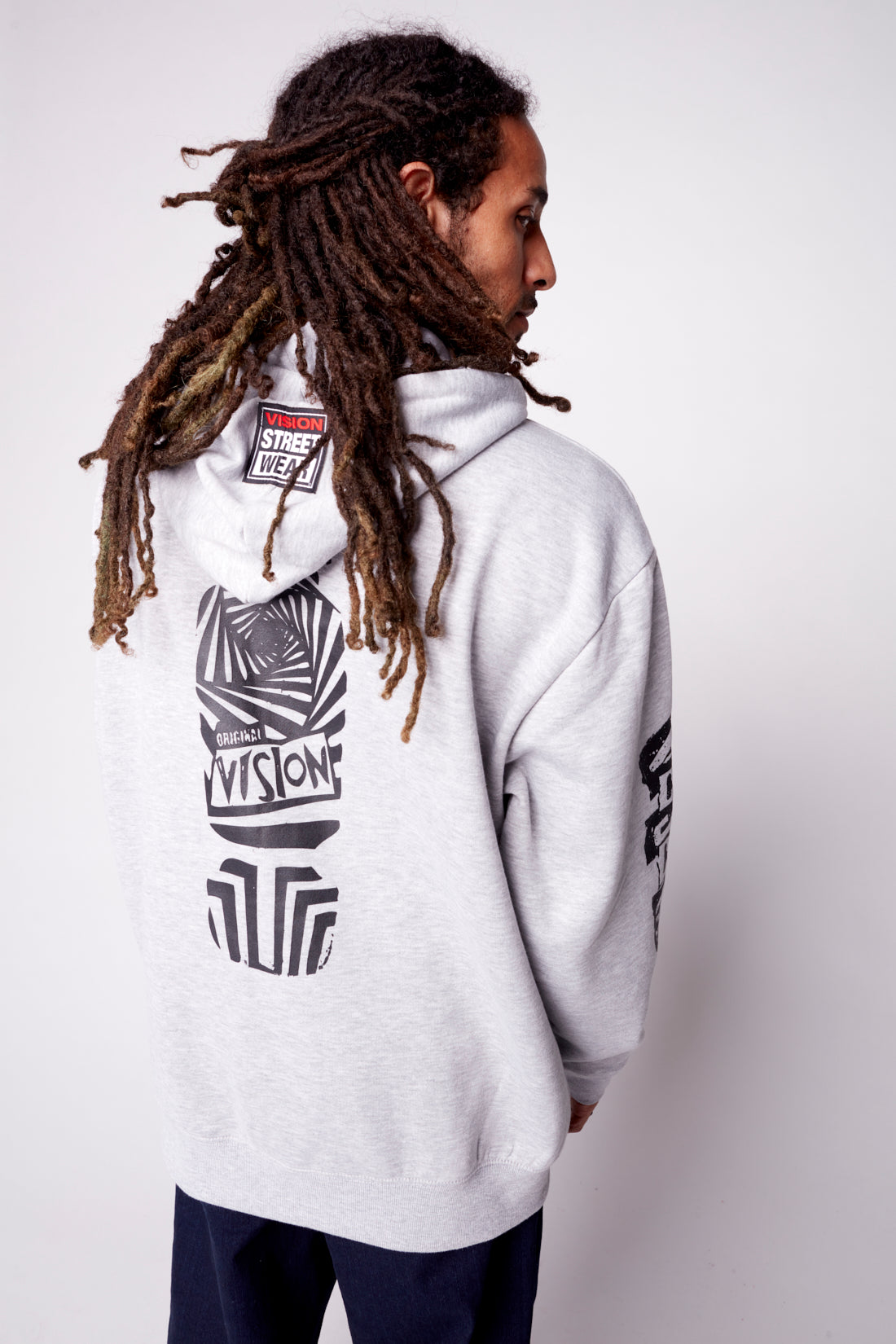 Vision Street Wear Team Logo Hoodie Heather Grey