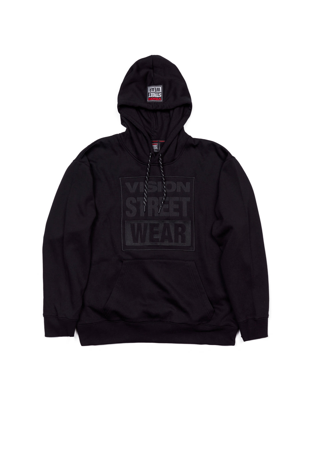 Vision Street Wear Front Embroided Logo Hoodie Black