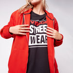 Vision Street Wear Small Logo Print Hoodie Red