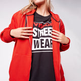 Vision Street Wear Small Logo Print Hoodie Red