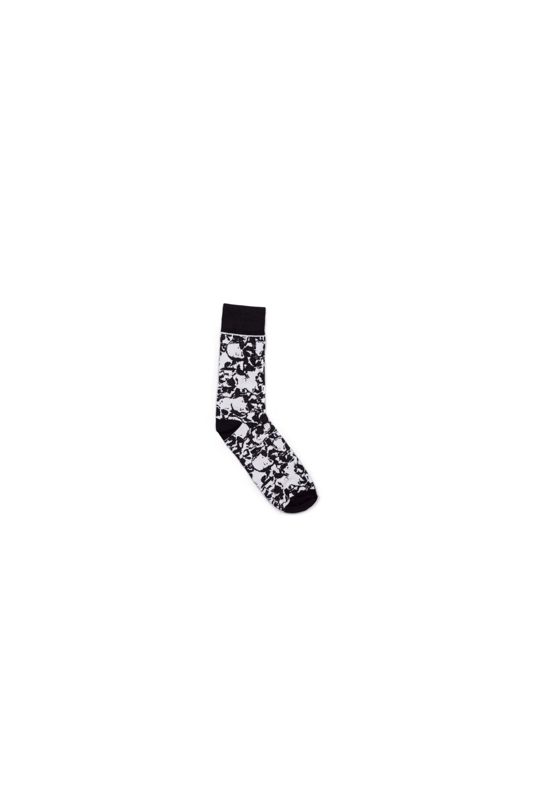 Vision Street Wear Skull Pattern Skateboard Sports Socks Black & Ivory