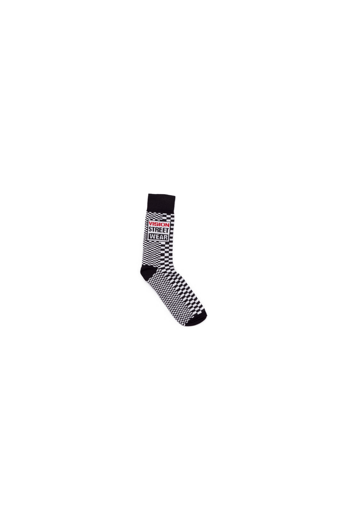 Vision Street Wear Broken Checks Pattern Skateboard Sports Socks Black & Ivory