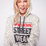 Vision Street Wear Aop Skull Logo Hoodie Bone